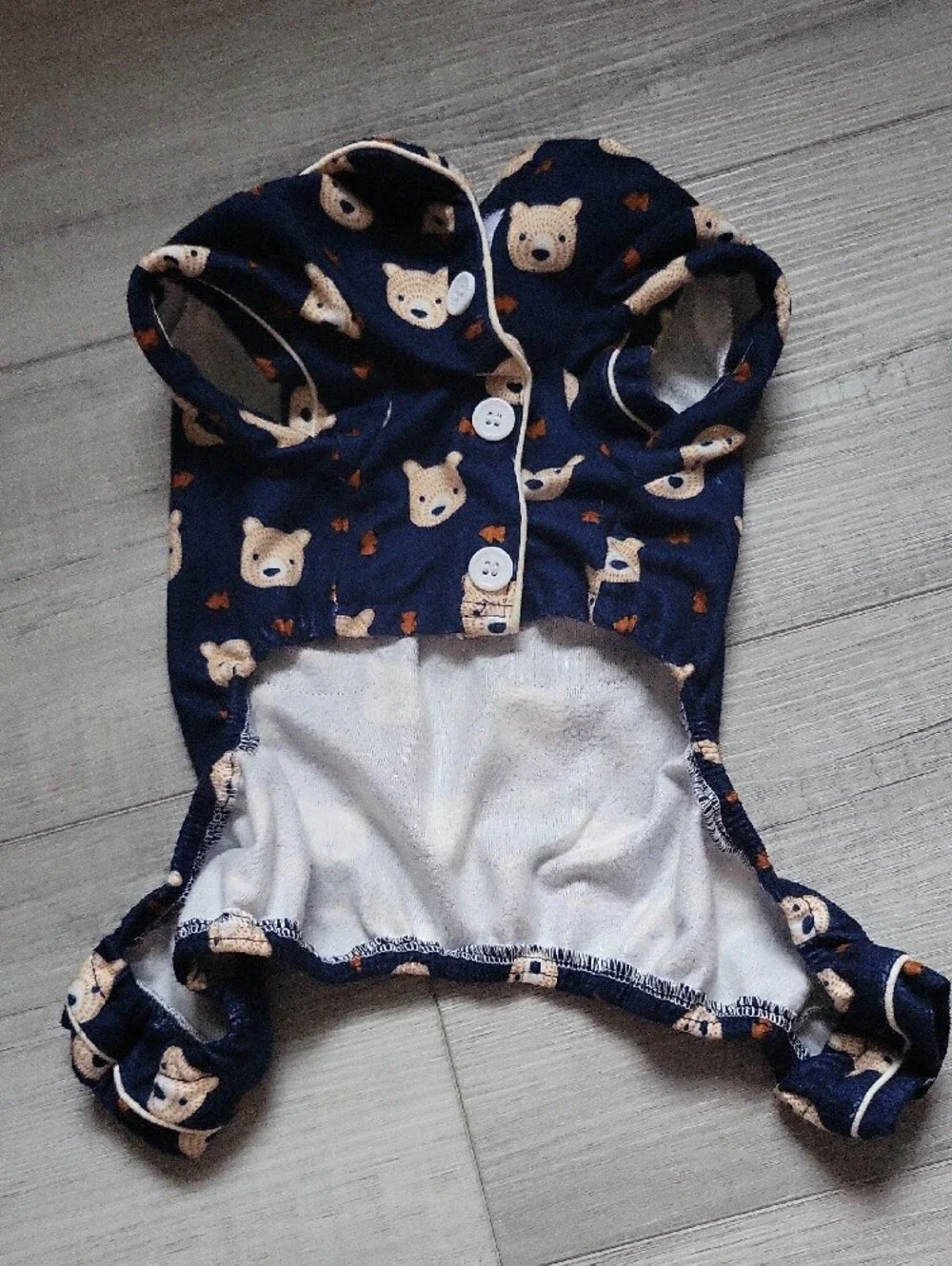 Dog Bear Print Navy Blue Pjs/Onsie